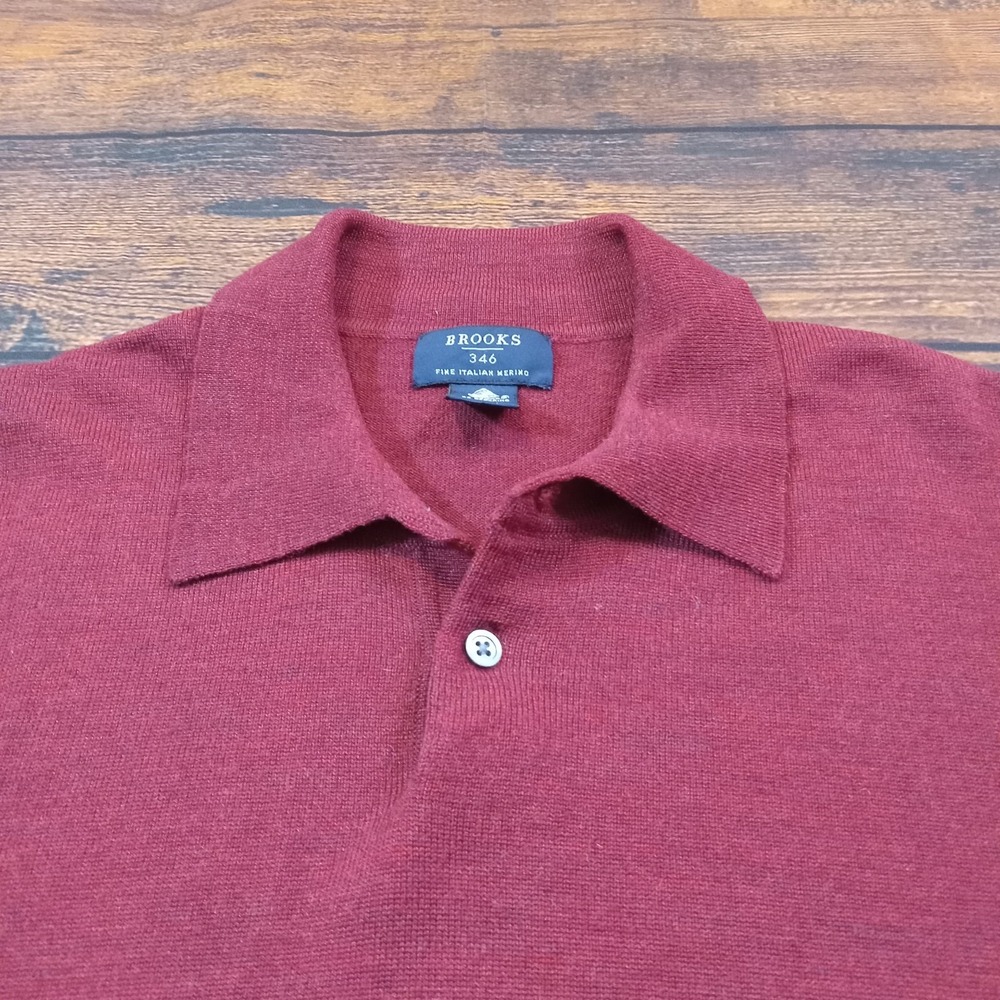 Brooks Brothers 100% Merino Wool Vintage Pullover Men's XL Maroon - Picture 7 of 7
